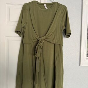 lululemon athletica Olive Green Tie-Front Dress